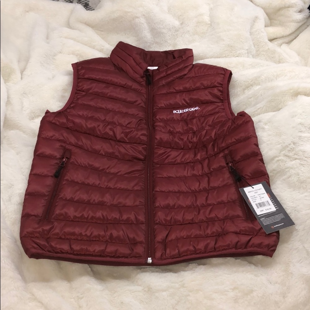 ☔️🆕 Boulder Gear's All Day Puffer vest Crimson waterproof